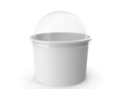 Paper Food Cup with Clear Lid for Dessert 8 Oz 200 ml.H03.2k